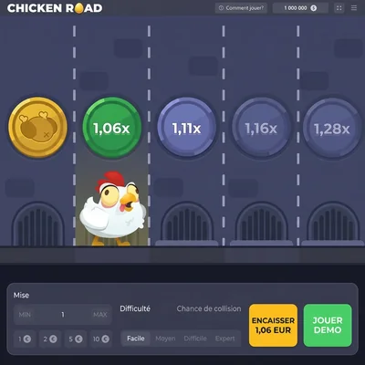 Page de lancement de la démo Chicken Road avec option de jeu gratuit sans inscription